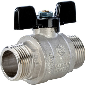 Кран шаровой полнопроходной Ду 25 (1") НР/НР, ручка бабочка STOUT